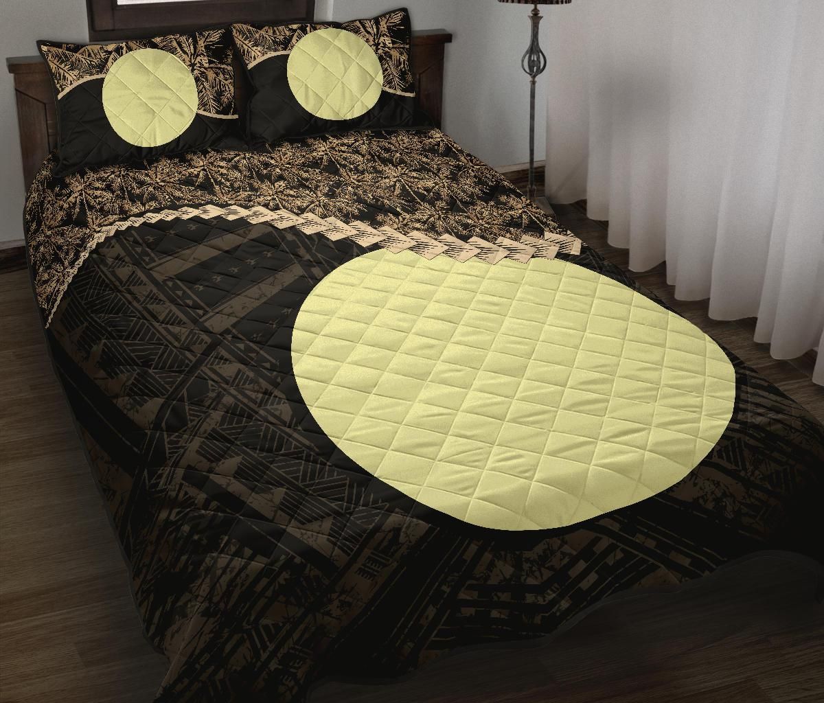 Palau Polynesian Quilt Bed Set Golden Coconut
