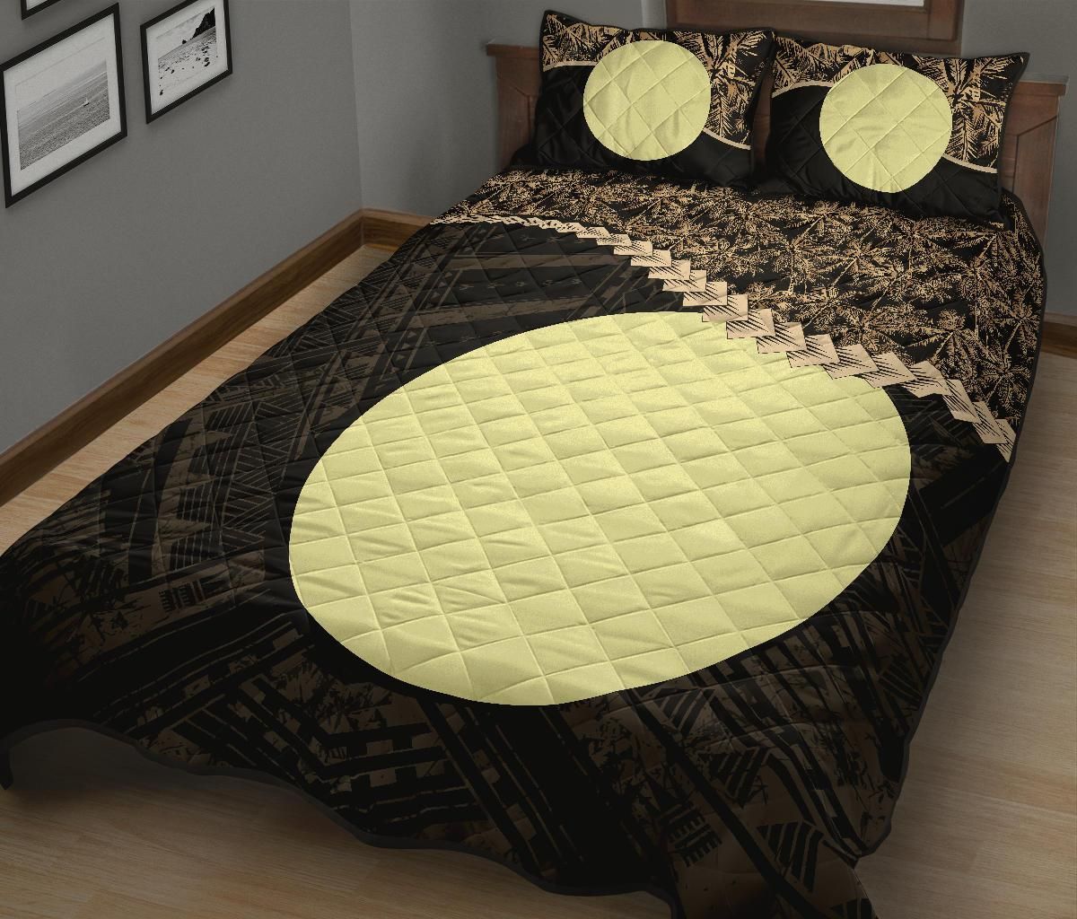 Palau Polynesian Quilt Bed Set Golden Coconut