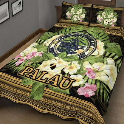 Palau Quilt Bed Set - Polynesian Gold Patterns Collection