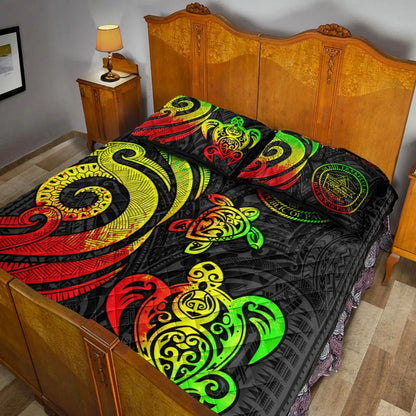 Palau Quilt Bed Set - Reggae Tentacle Turtle