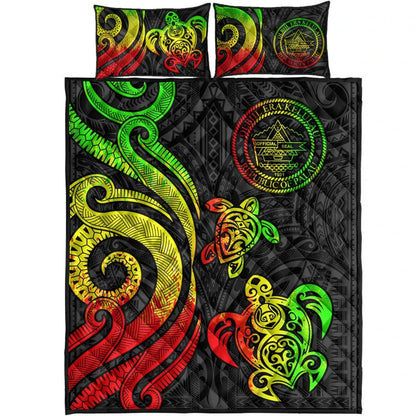 Palau Quilt Bed Set - Reggae Tentacle Turtle