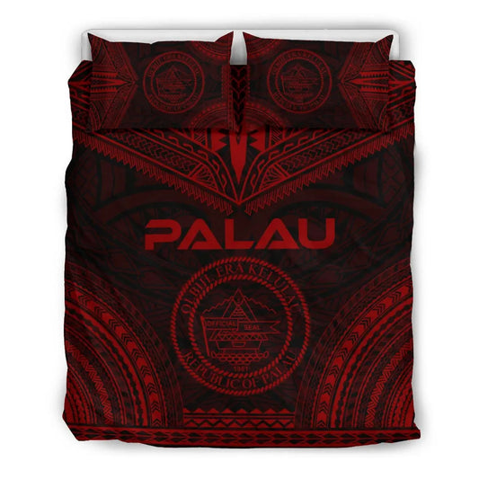 Palau Polynesian Chief Duvet Cover Set - Red Version