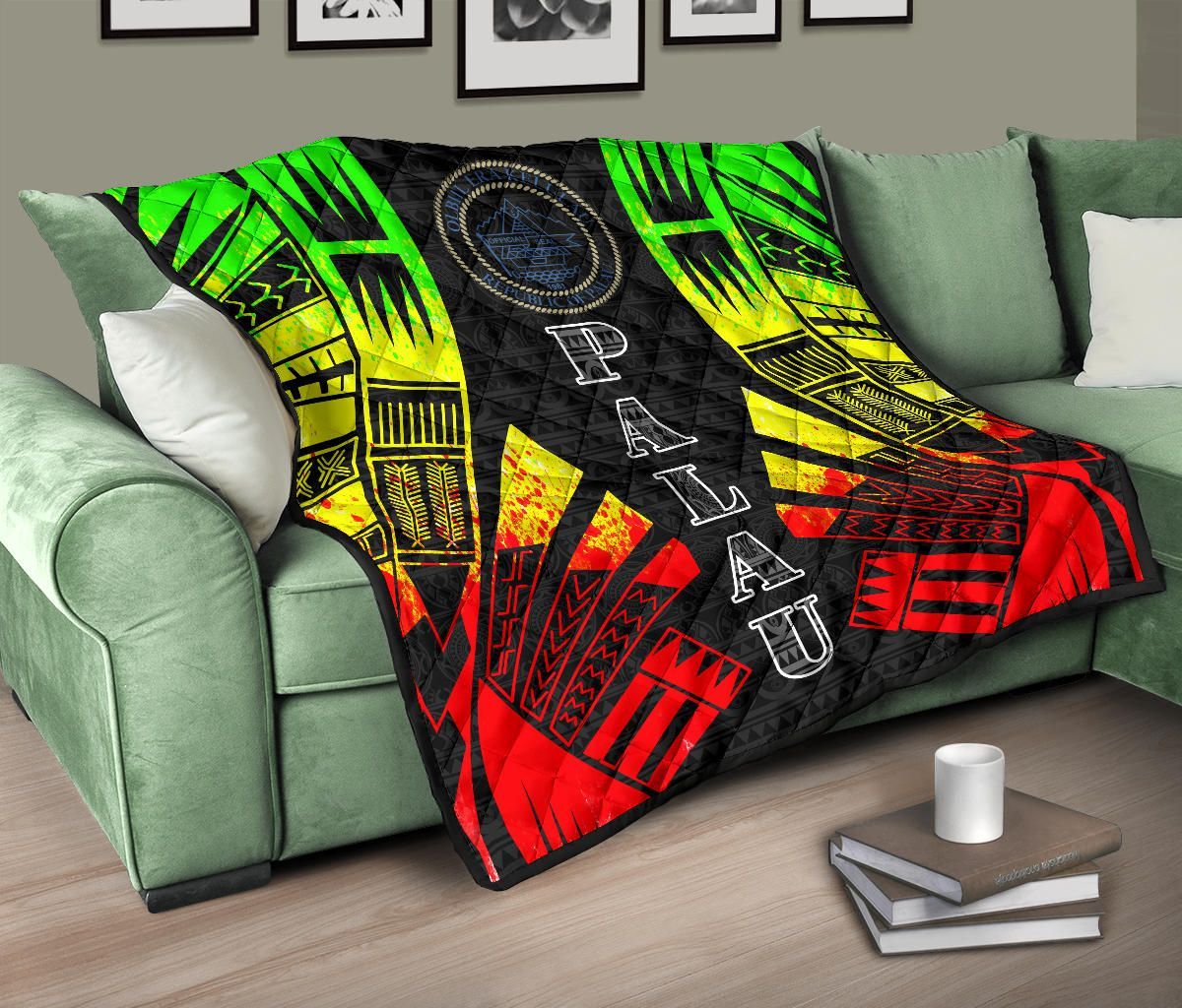 Palau Premium Quilt - Palau Seal Polynesian Reggae Tattoo