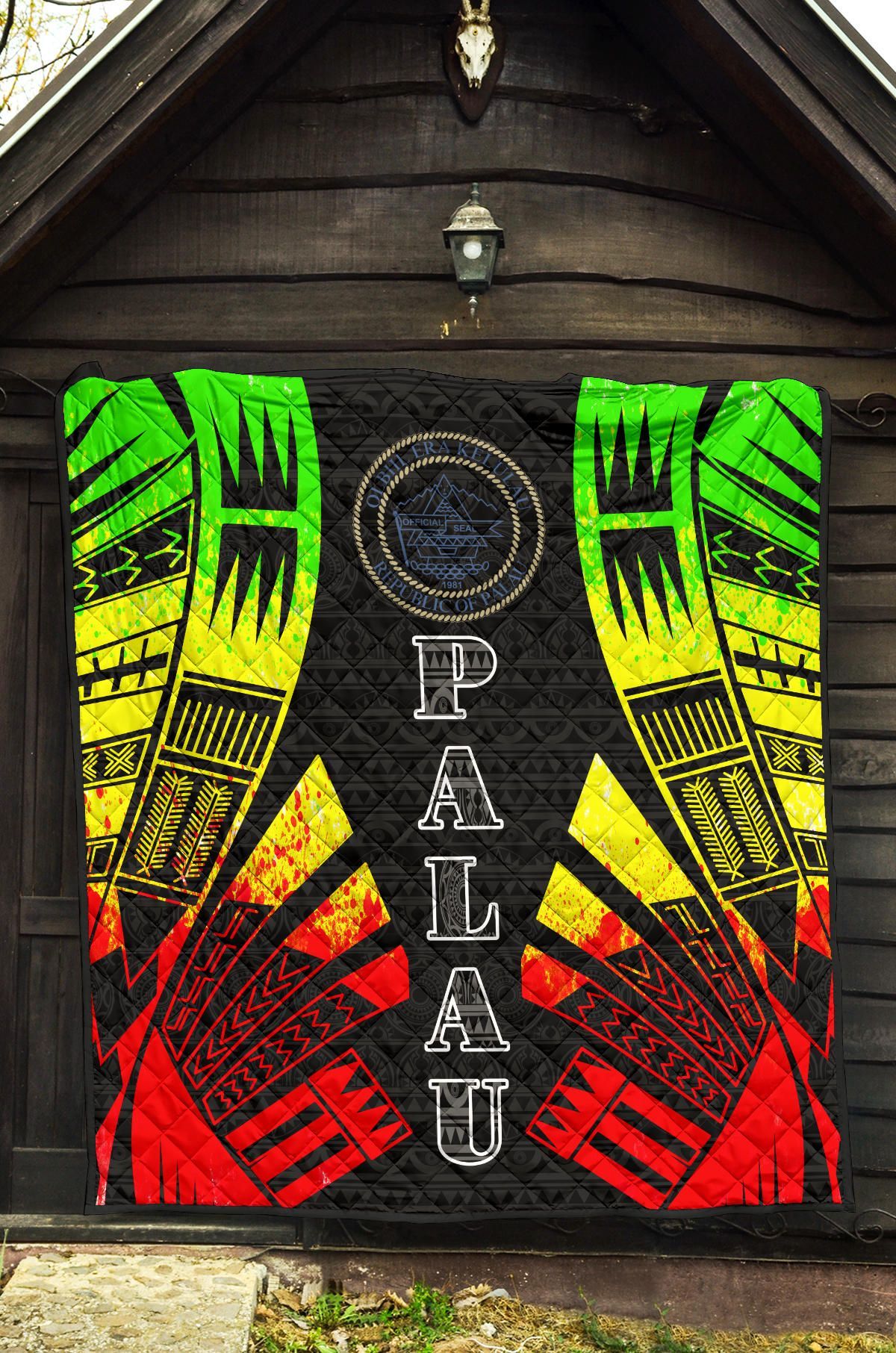 Palau Premium Quilt - Palau Seal Polynesian Reggae Tattoo