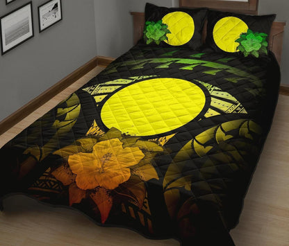 Palau Polynesian Quilt Bed Set Hibiscus Reggae