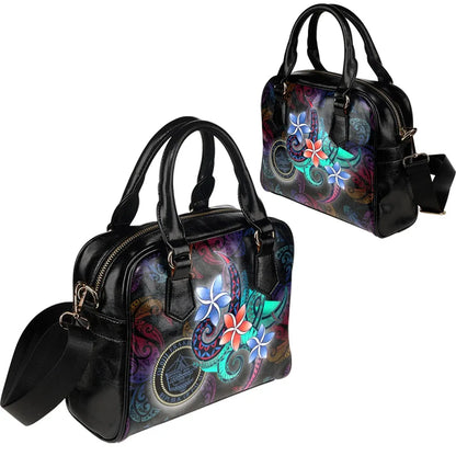 Palau Shoulder Handbag - Plumeria Flowers Style