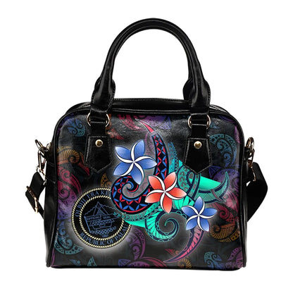 Palau Shoulder Handbag - Plumeria Flowers Style