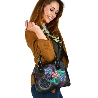 Palau Shoulder Handbag - Plumeria Flowers Style