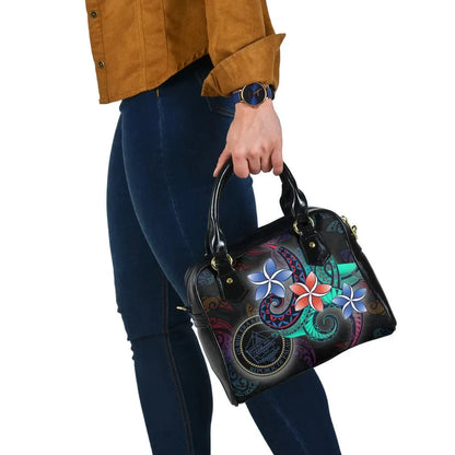 Palau Shoulder Handbag - Plumeria Flowers Style