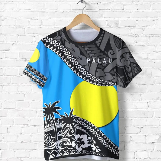 Palau T-Shirt - Palau Flag Fall In The Wave
