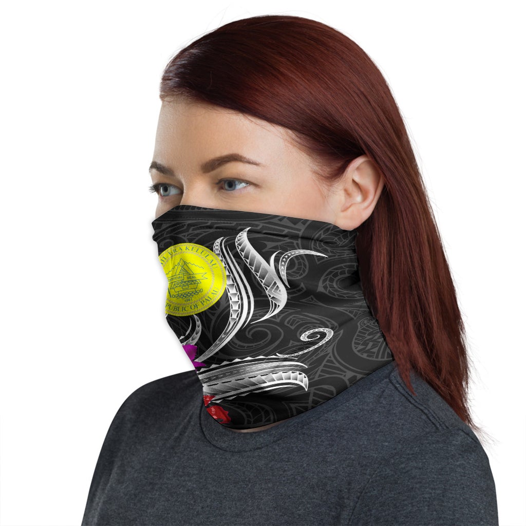 Palau Neck Gaiter Tropical Flower with Polynesian Pattern