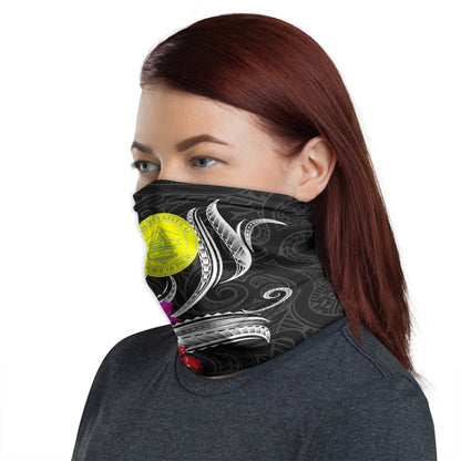 Palau Neck Gaiter Tropical Flower with Polynesian Pattern