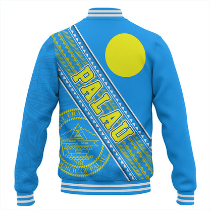 Palau Baseball Jacket Flag And Coat Of Arms