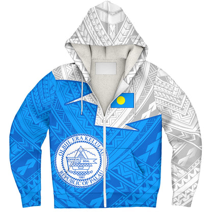 Palau Sherpa Hoodie Polynesian Tattoo Flag And Coat Of Arms