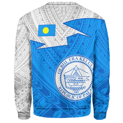 Palau Sweatshirt Polynesian Tattoo Flag And Coat Of Arms
