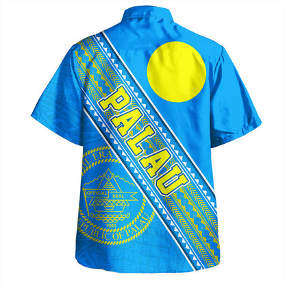 Palau Hawaiian Shirt Flag And Coat Of Arms