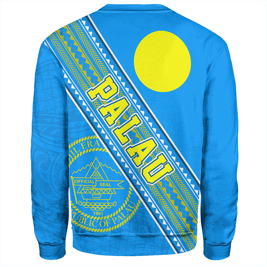 Palau Sweatshirt Flag And Coat Of Arms