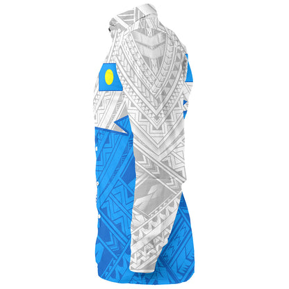 Palau Long Sleeve Shirt Polynesian Tattoo Flag And Coat Of Arms