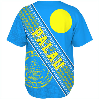 Palau Baseball Shirt Flag And Coat Of Arms
