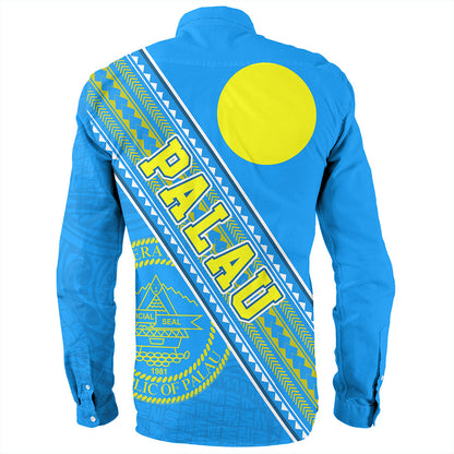 Palau Long Sleeve Shirt Flag And Coat Of Arms