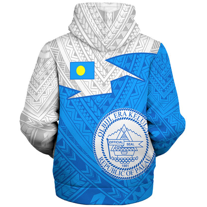 Palau Sherpa Hoodie Polynesian Tattoo Flag And Coat Of Arms