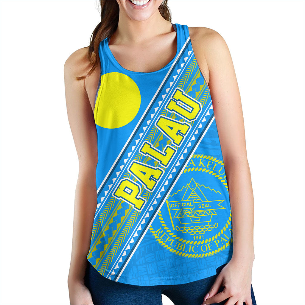 Palau Women Tank Flag And Coat Of Arms