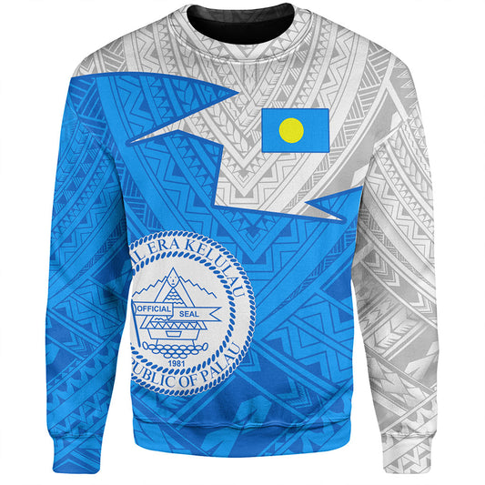 Palau Sweatshirt Polynesian Tattoo Flag And Coat Of Arms