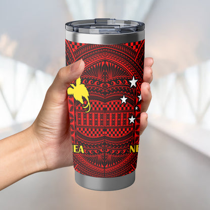 Papua New Guinea Seal With Flag Polynesian Pattern Tumbler