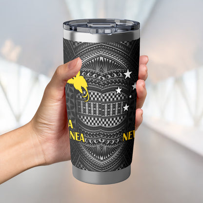 Papua New Guinea Seal With Flag Polynesian Pattern Tumbler