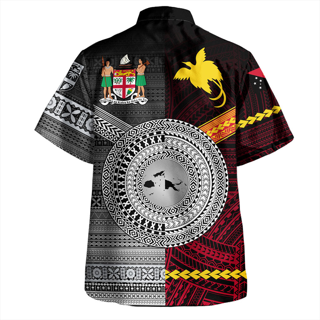 Fiji And Papua Hawaiian Shirt Polynesian And Tapa Together