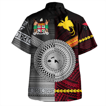 Fiji And Papua Hawaiian Shirt Polynesian And Tapa Together