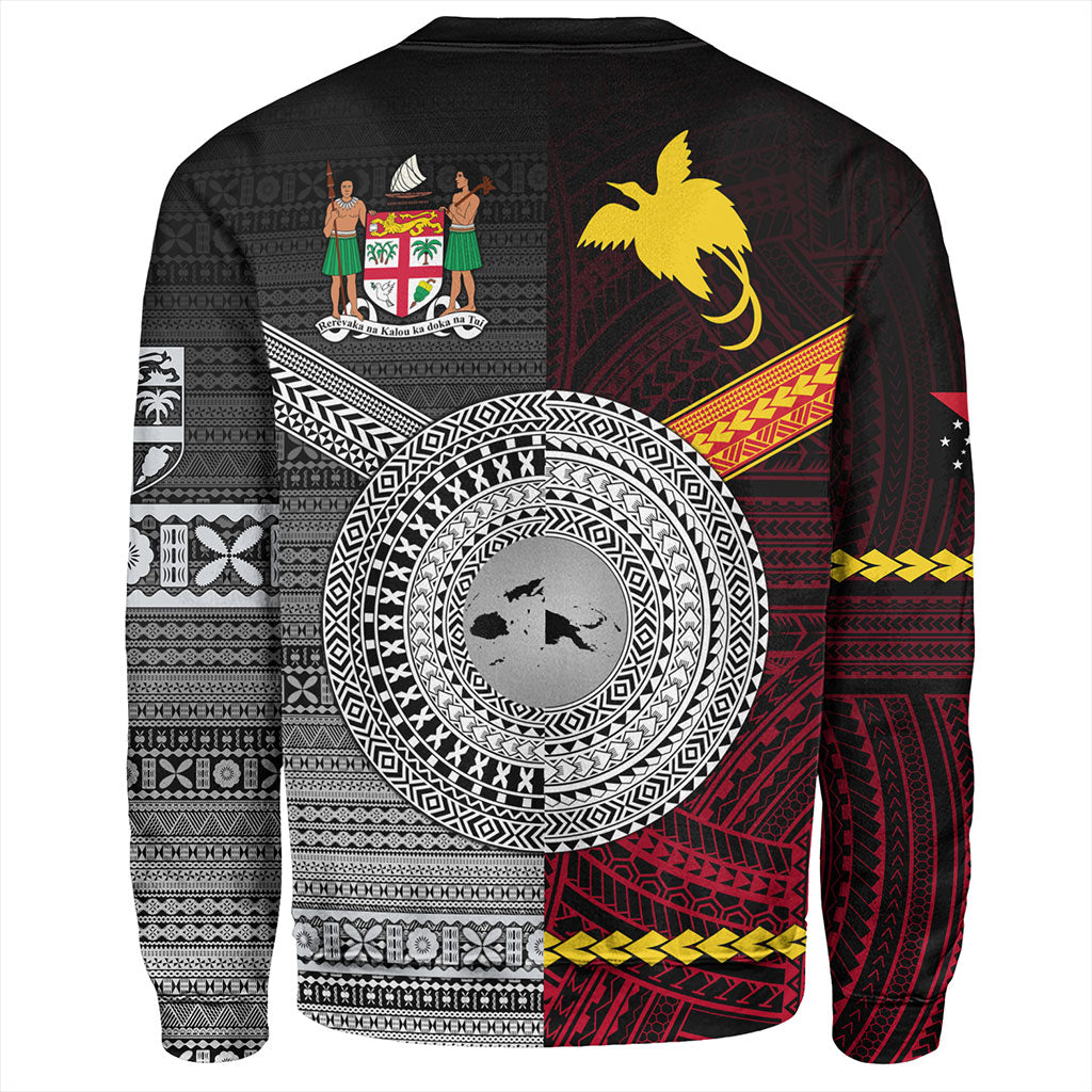 Fiji And Papua Sweatshirt Polynesian And Tapa Together
