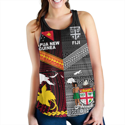Fiji And Papua Women Tank Polynesian And Tapa Together