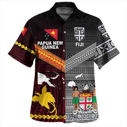 Fiji And Papua Hawaiian Shirt Polynesian And Tapa Together