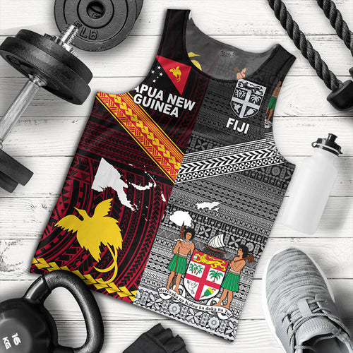 Fiji And Papua Tank Top Polynesian And Tapa Together