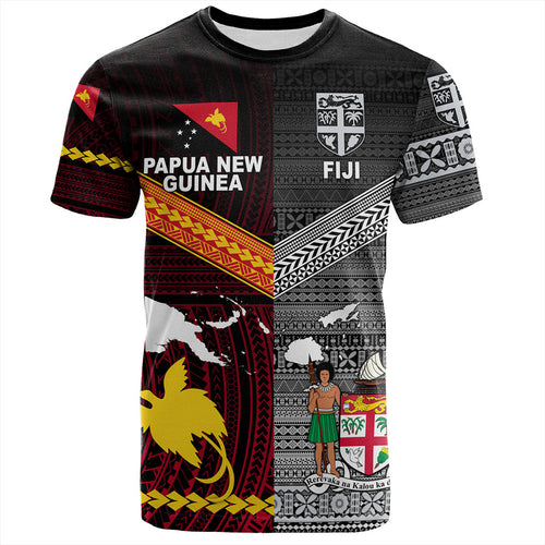 Fiji And Papua T-Shirt Polynesian And Tapa Together
