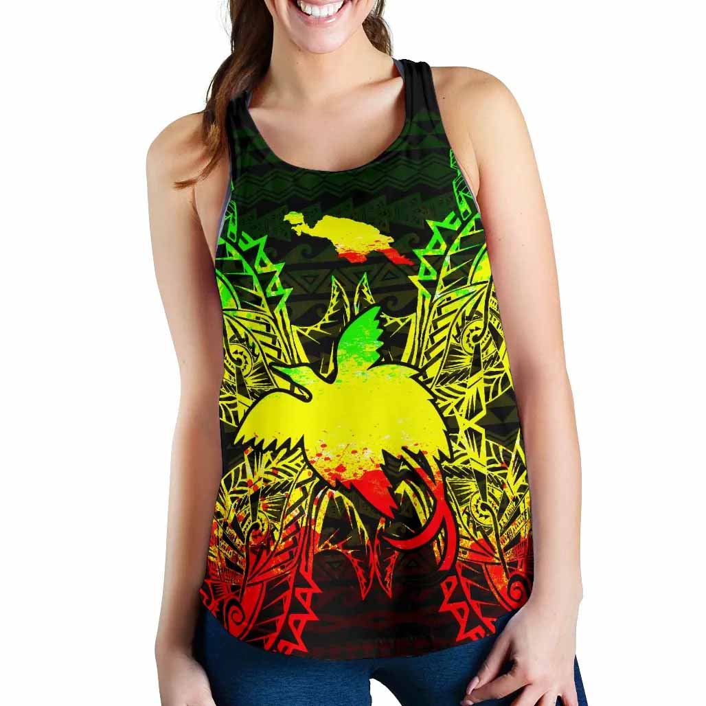 Papua New Giunea Polynesian Women Tank Top Map Reggae