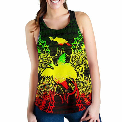 Papua New Giunea Polynesian Women Tank Top Map Reggae