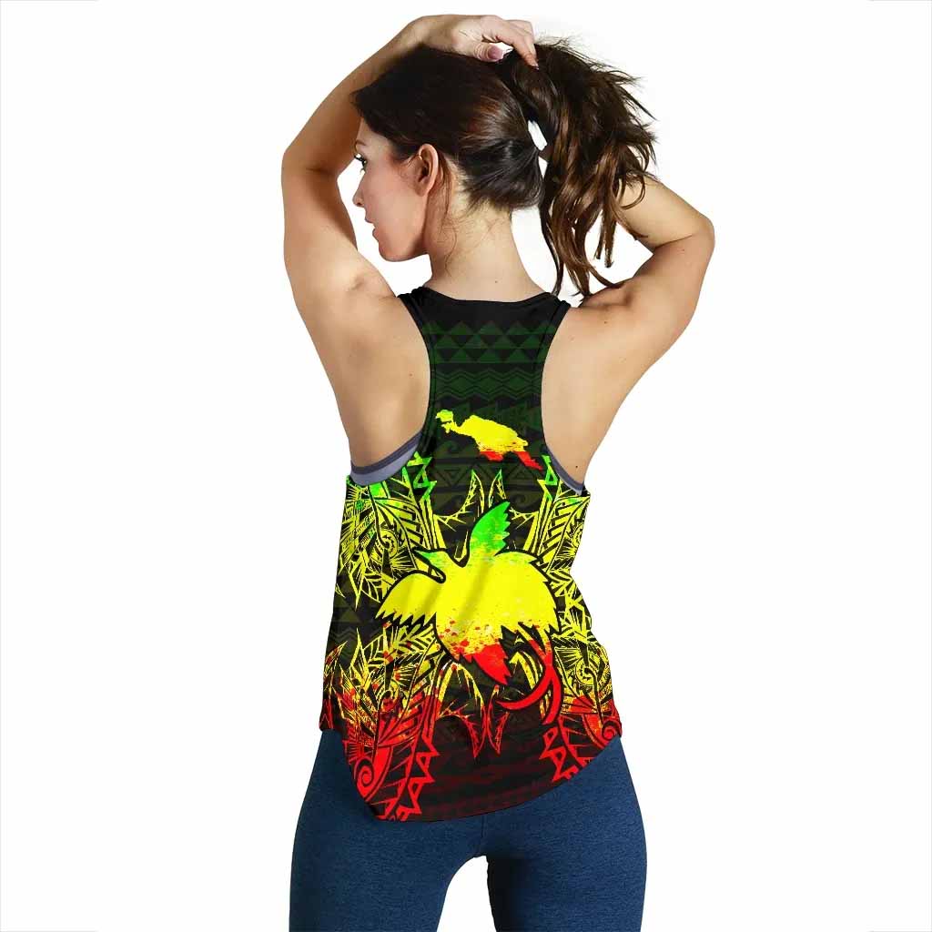 Papua New Giunea Polynesian Women Tank Top Map Reggae