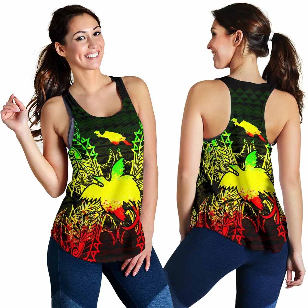 Papua New Giunea Polynesian Women Tank Top Map Reggae