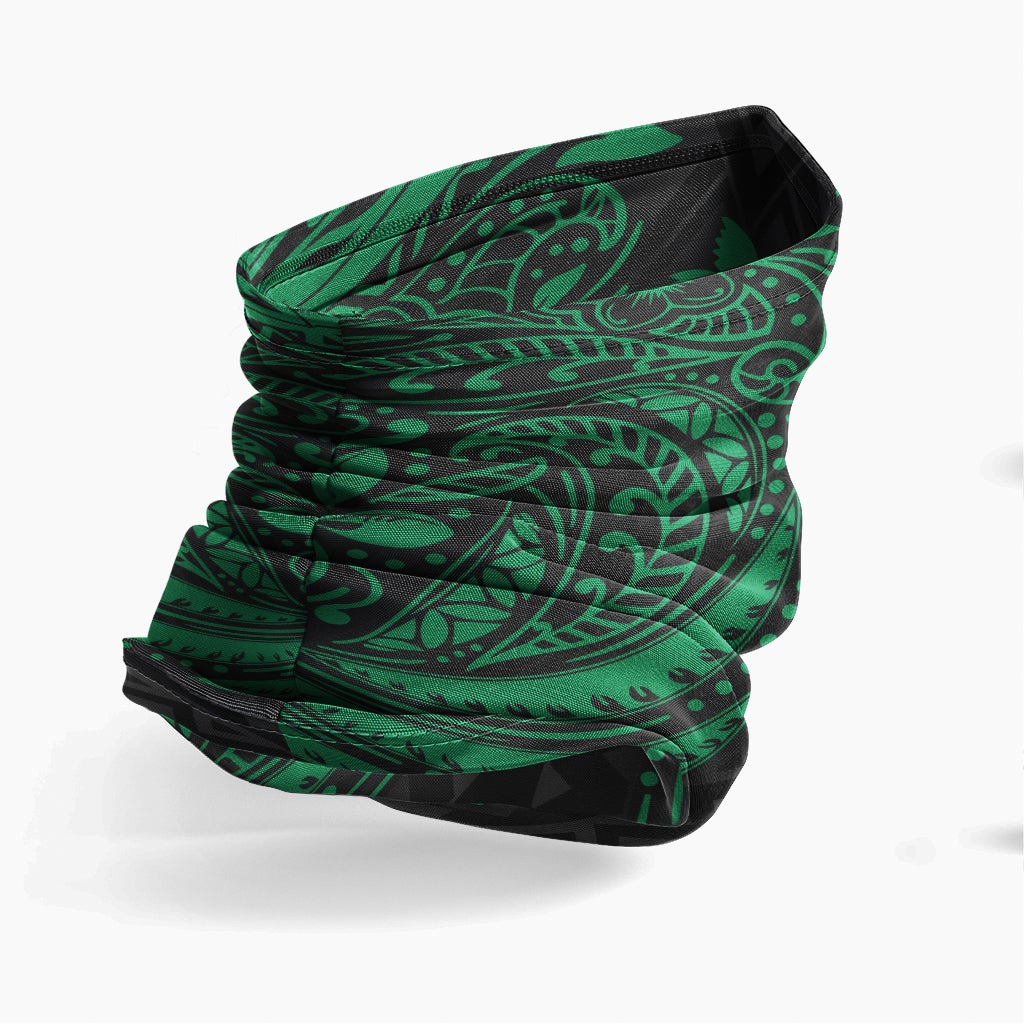Papua New Guinea Neck Gaiter - Floral Tattoo Green