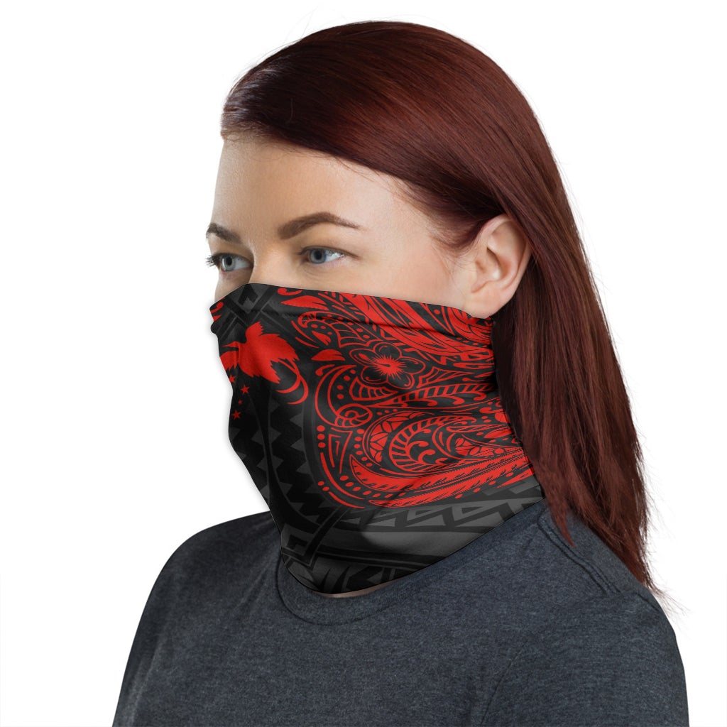 Papua New Guinea Neck Gaiter - Floral Tattoo Red