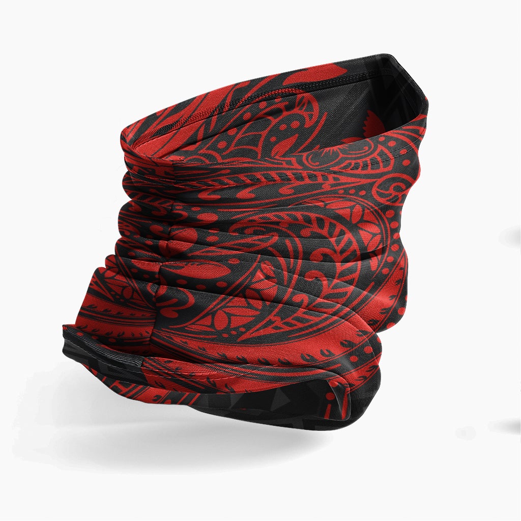 Papua New Guinea Neck Gaiter - Floral Tattoo Red
