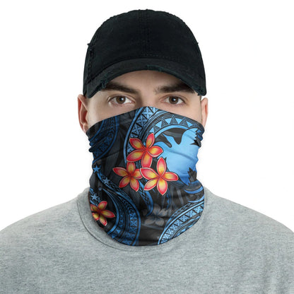 Papua New Guinea Neck Gaiter - Plumeria Blue