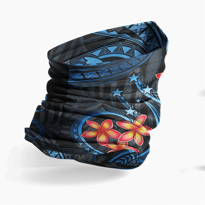 Papua New Guinea Neck Gaiter - Plumeria Blue