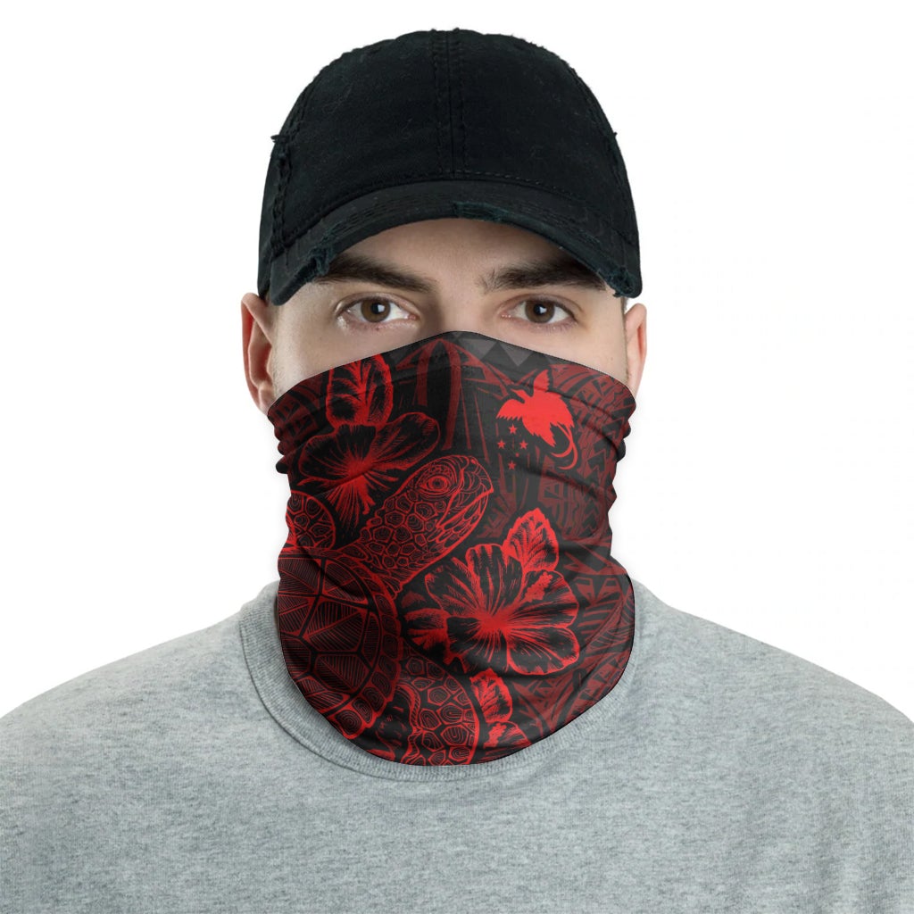 Papua New Guinea Neck Gaiter - Turtle Hibiscus Red