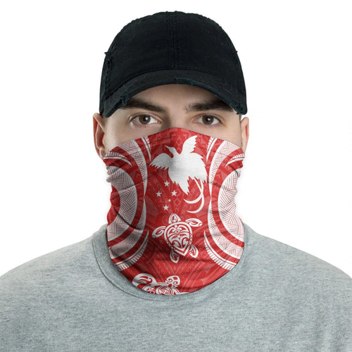 Papua New Guinea Neck Gaiter - Turtle Tentacle White Red