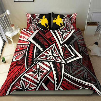 Papua Polynesian Bedding Set - Tribal Flower Special Pattern Red Color