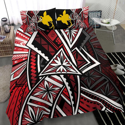 Papua Polynesian Bedding Set - Tribal Flower Special Pattern Red Color