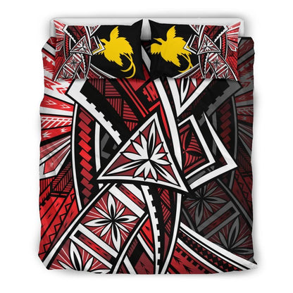 Papua Polynesian Bedding Set - Tribal Flower Special Pattern Red Color